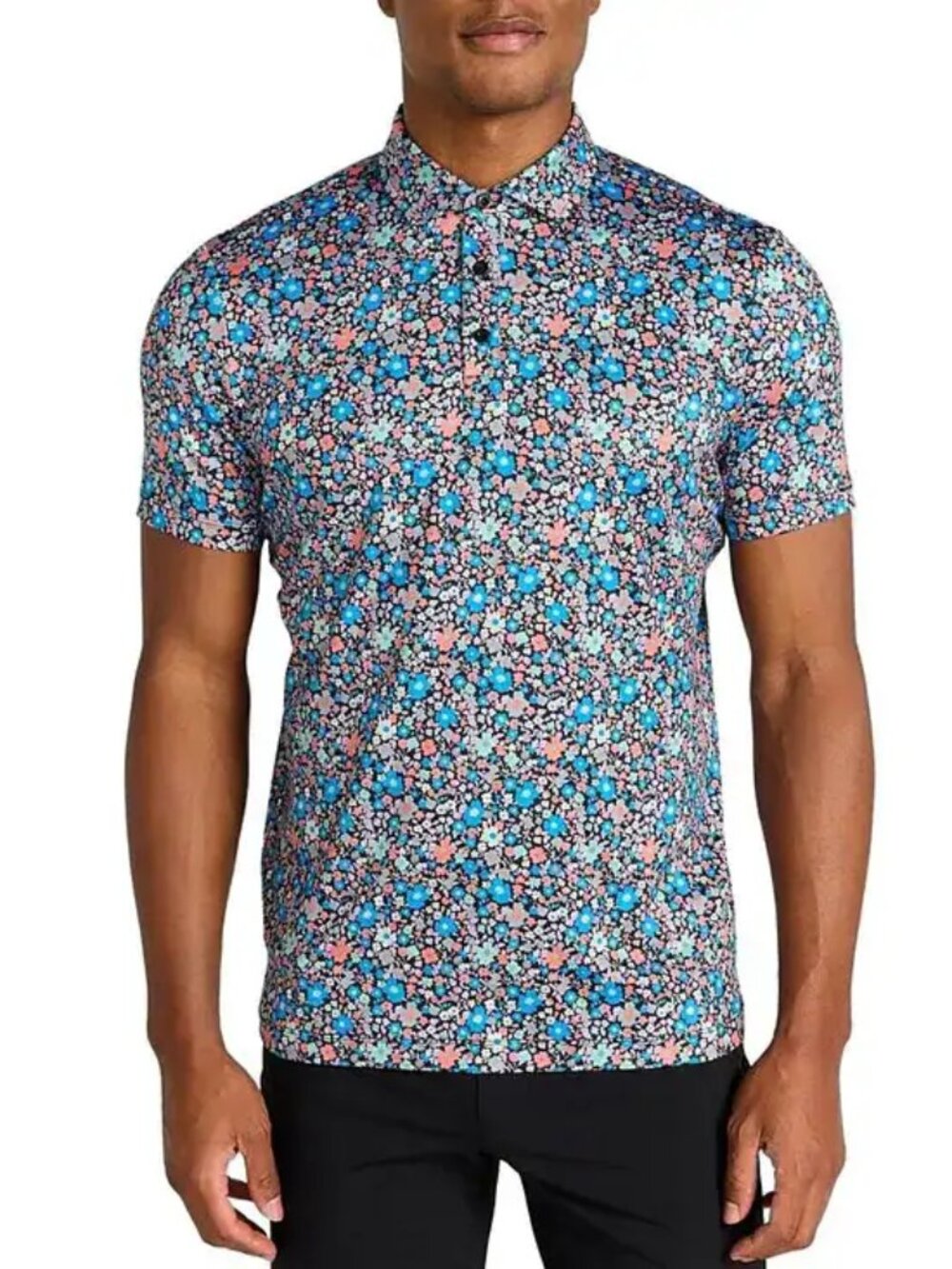 NWT Redvanly Men’s Louis Performance Polo Shirt Tuxedo Multi Small S